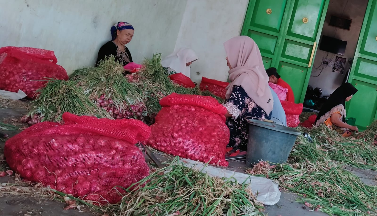 PENGEPUL: Penurunan harga jual bawang merah terjadi di daerah pemasok, Nganjuk dan Pare.