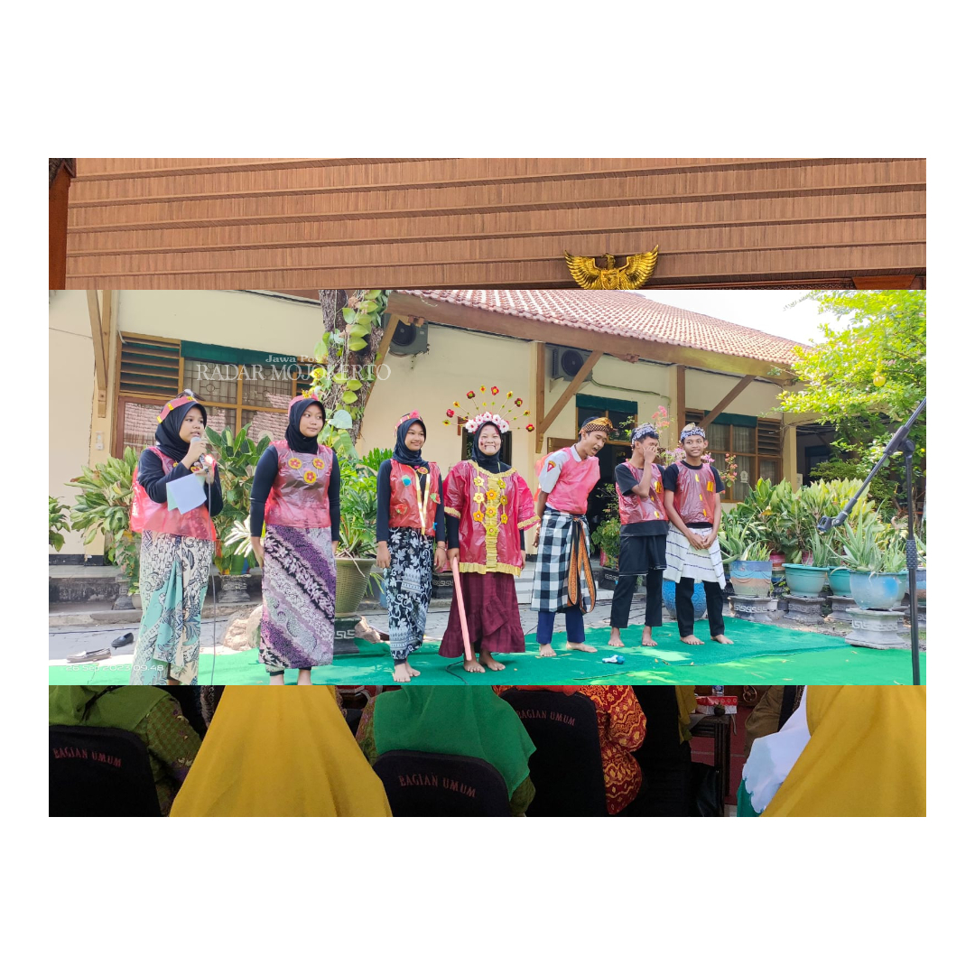 KAYA BUDAYA: Siswa SMPN 8 Mojokerto menampilkan lagu, drama maupun tari dari salah satu daerah dalam Festival Budaya Nusantara.