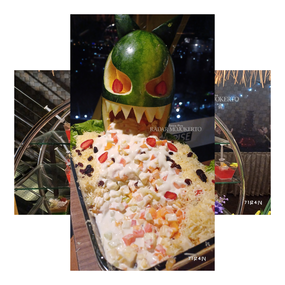 LEZAT: Salad Halloween yang disajikan untuk pengunjung.