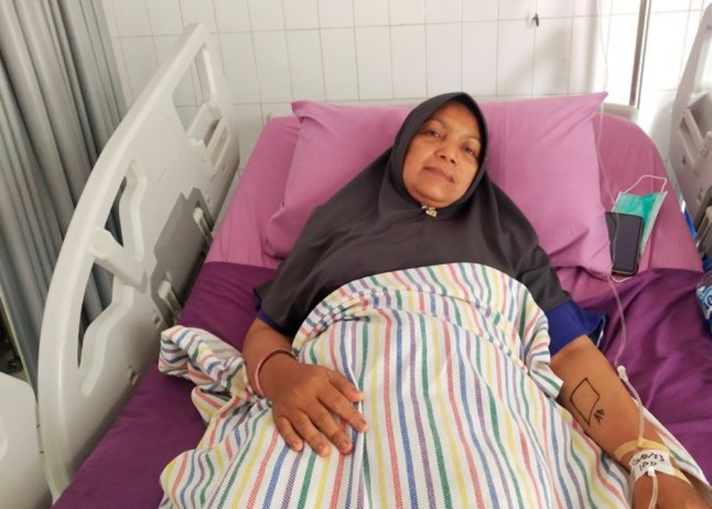 PERAWATAN: Yaumi ketika menjalani perawatan kesehatan dengan layanan JKN di rumah sakit.