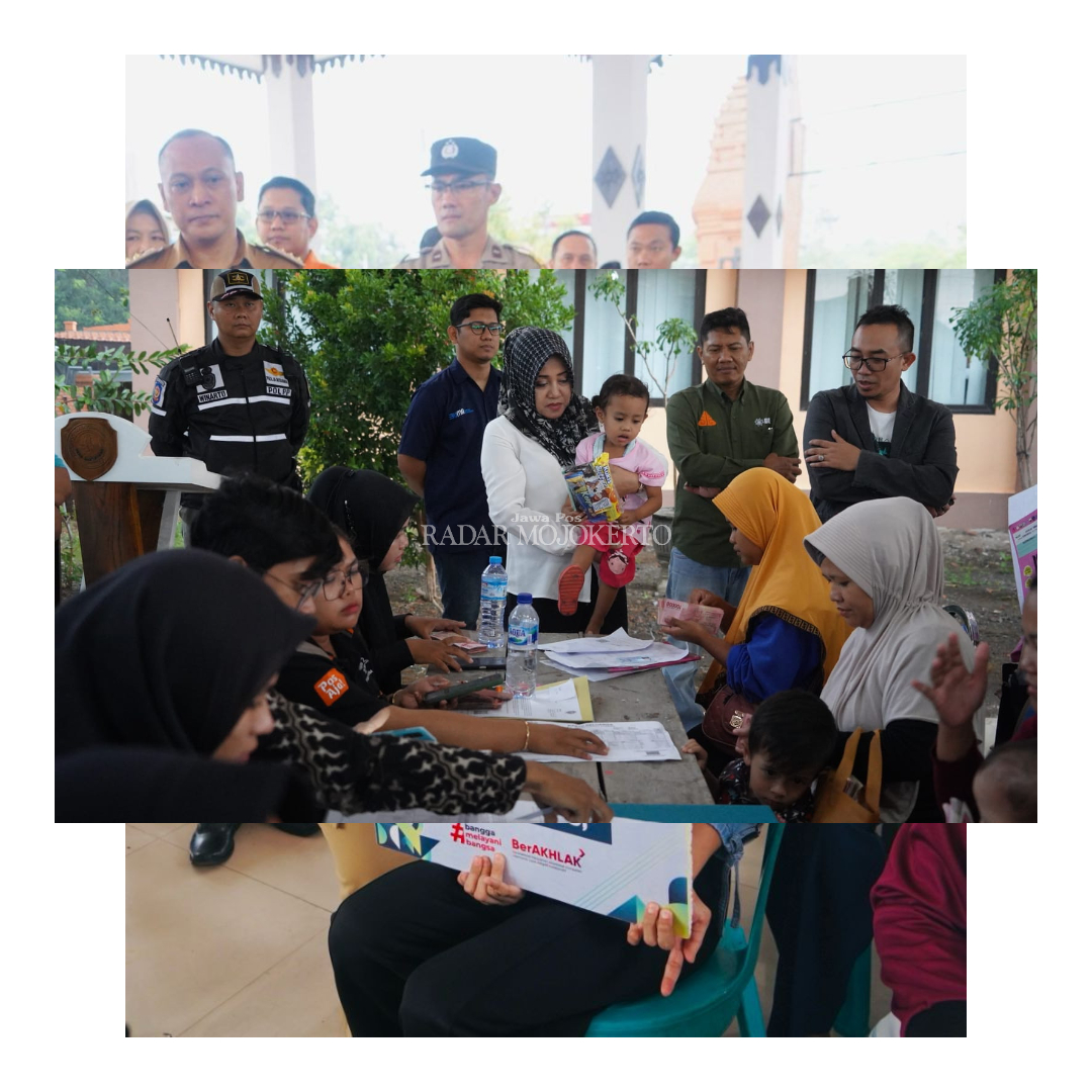 HADIR LANGSUNG: Bupati Ikfina Fahmawati menyerahkan BLT DBHCHT kepada penerima manfaat di pendapa Kecamatan Gondang 26 November 2023. Dengan sasaran keluarga stunting, KEK, Gizi Kurang se-eks Pembantu