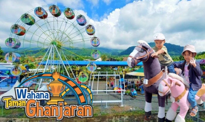 VARIATIF: Mulai dari caf&eacute;, angkringan, hingga berbagai wahana permainan seperti bianglala disuguhkan di destinasi wisata Taman Ghanjaran. (dok internet)
