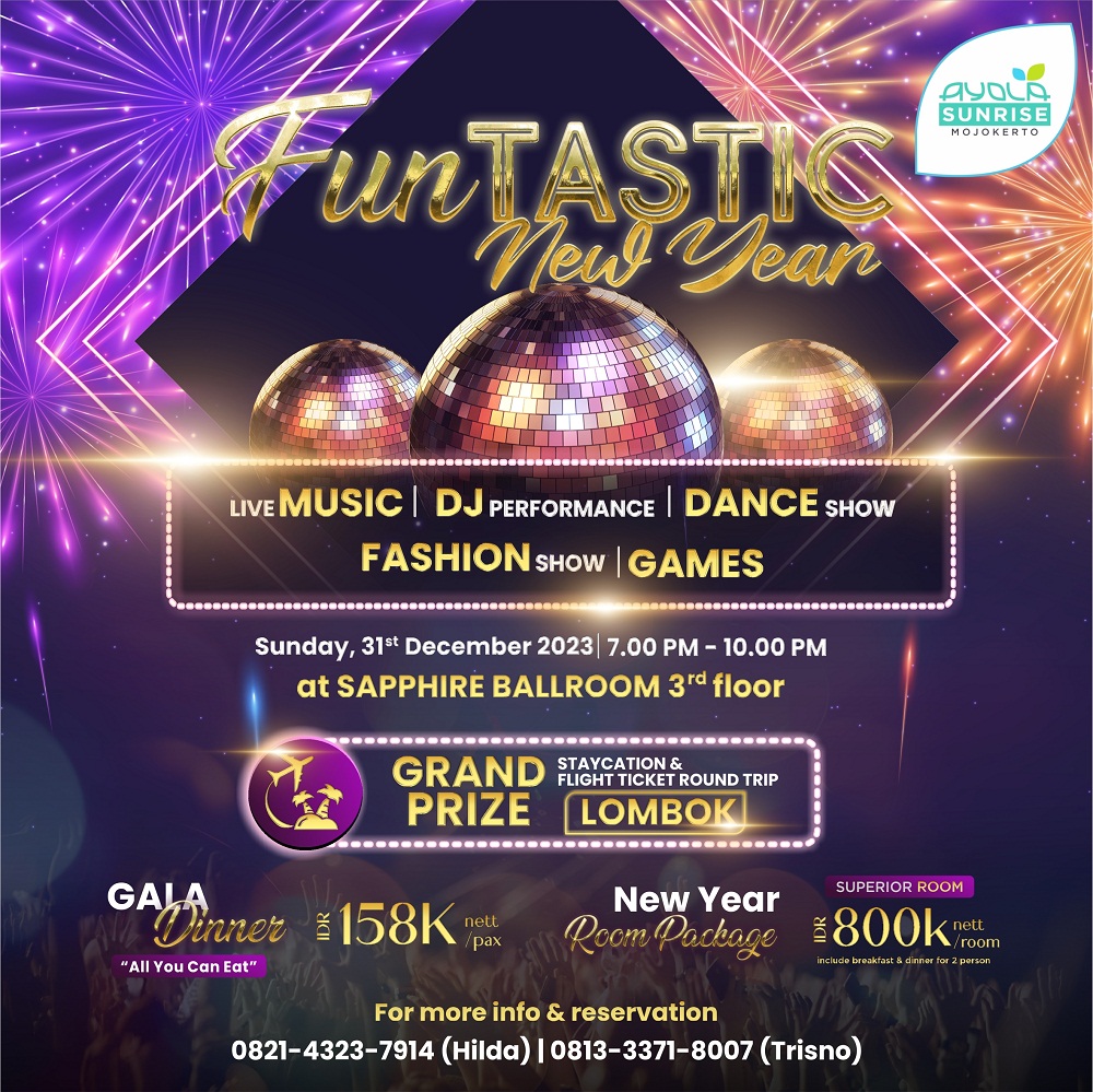 Promo akhir tahun Ayola Hotel Sunrise Mojokerto.