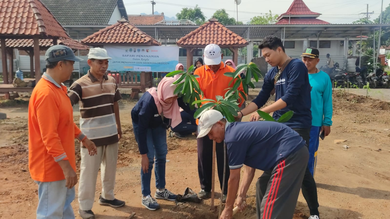 DITATA: Pemdes Mojogeneng mulai mempercantik kawasan homestay dengan melakukan penghijauan supaya terlihat asri, Jumat (12/1).