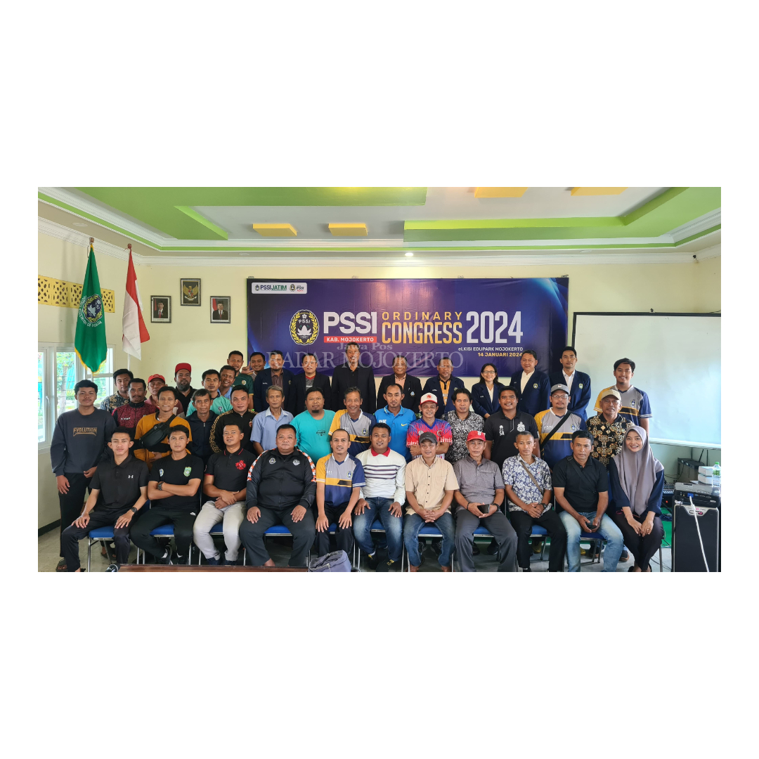 SUSUN PROGRAM: Kongres Biasa Askab PSSI Mojokerto 2024 diikuti perwakilan Asprov PSSI Jatim dan klub/SSB anggota di Elkisi Edupark, Kecamatan Pungging, kemarin.