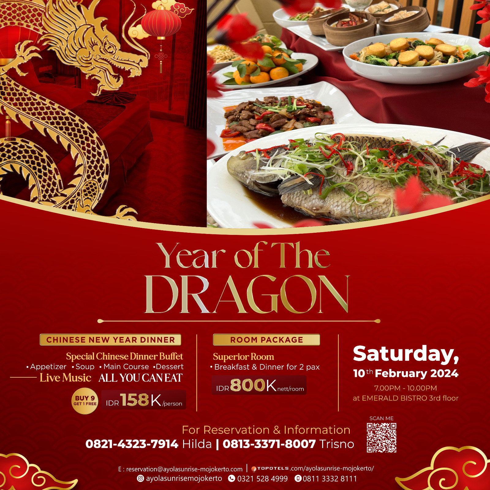PROMO SPESIAL: Ayola Sunrise Hotel Mojokerto Sambut Tahun Naga Kayu di Bulan Februari 2024.
