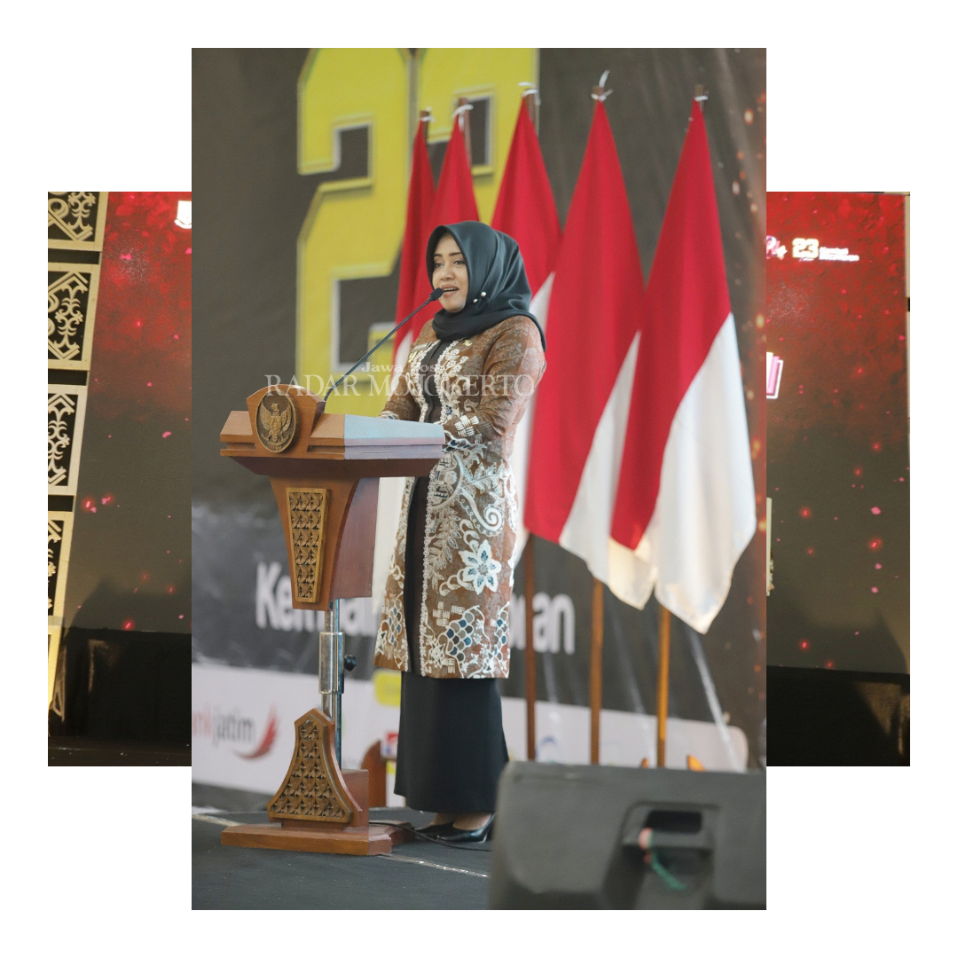 Bupati Ikfina Fahmawati memberikan sambutan Workshop Penulisan Naskah Siaran Pers.