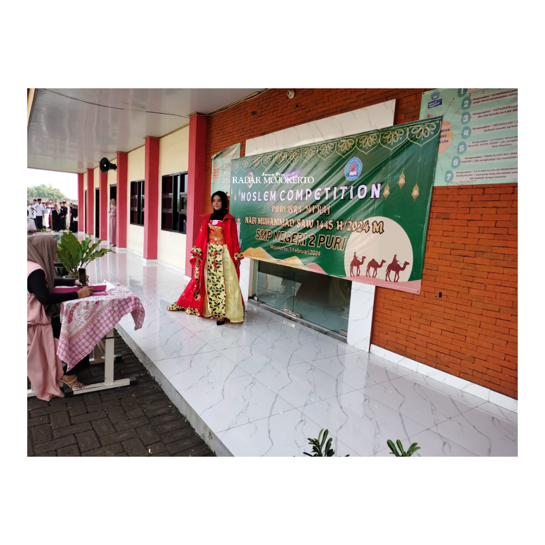 UNIK DAN ISLAMI: Suasana Moslem Competition antarkelas yang diselenggarakan di SMPN 2 Puri untuk memperingati Isra Mikraj, beberapa waktu lalu.