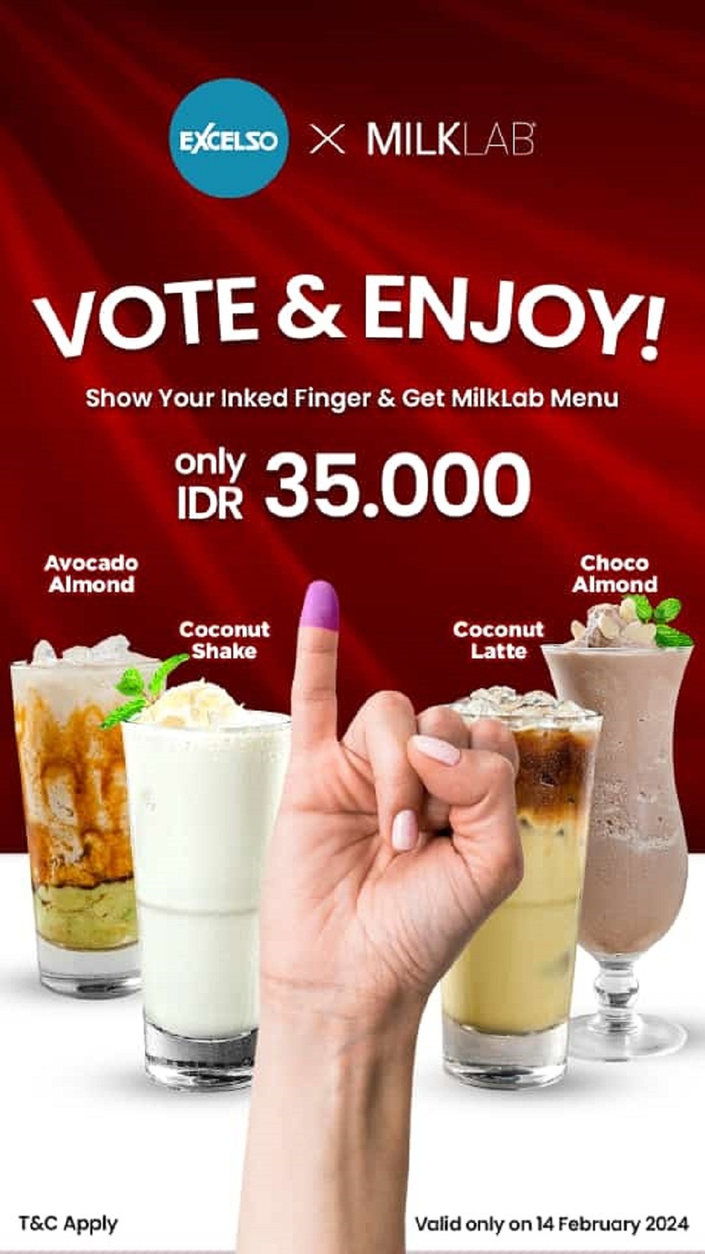 SEGAR: MilkLab menu bisa Anda dapatkan hanya 35.000 di Excelso Sunrise mall Mojokerto.