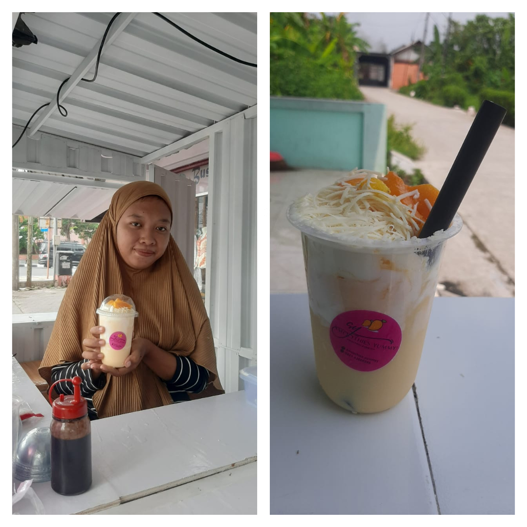 ES SMOOTHIES: Minuman es smoothies yang dijajakan di Jalan Raden Wijaya Kota Mojokerto.