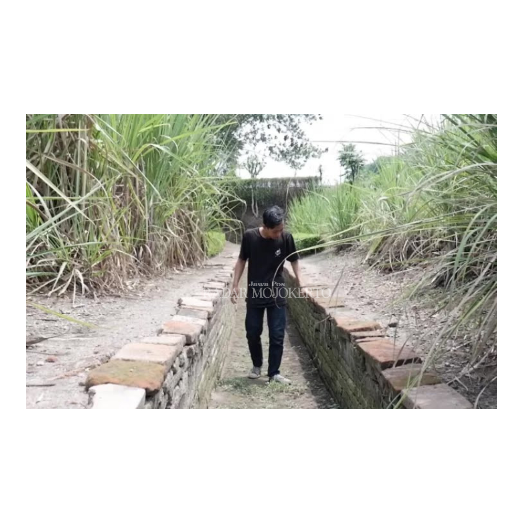 JEJAK ARKEOLOGIS: Situs kanal air di Dusun Nglinguk, Desa/Kecamatan Trowulan, Kabupaten Mojokerto diyakini sebagai bukti teknologi irigasi zaman Majapahit.