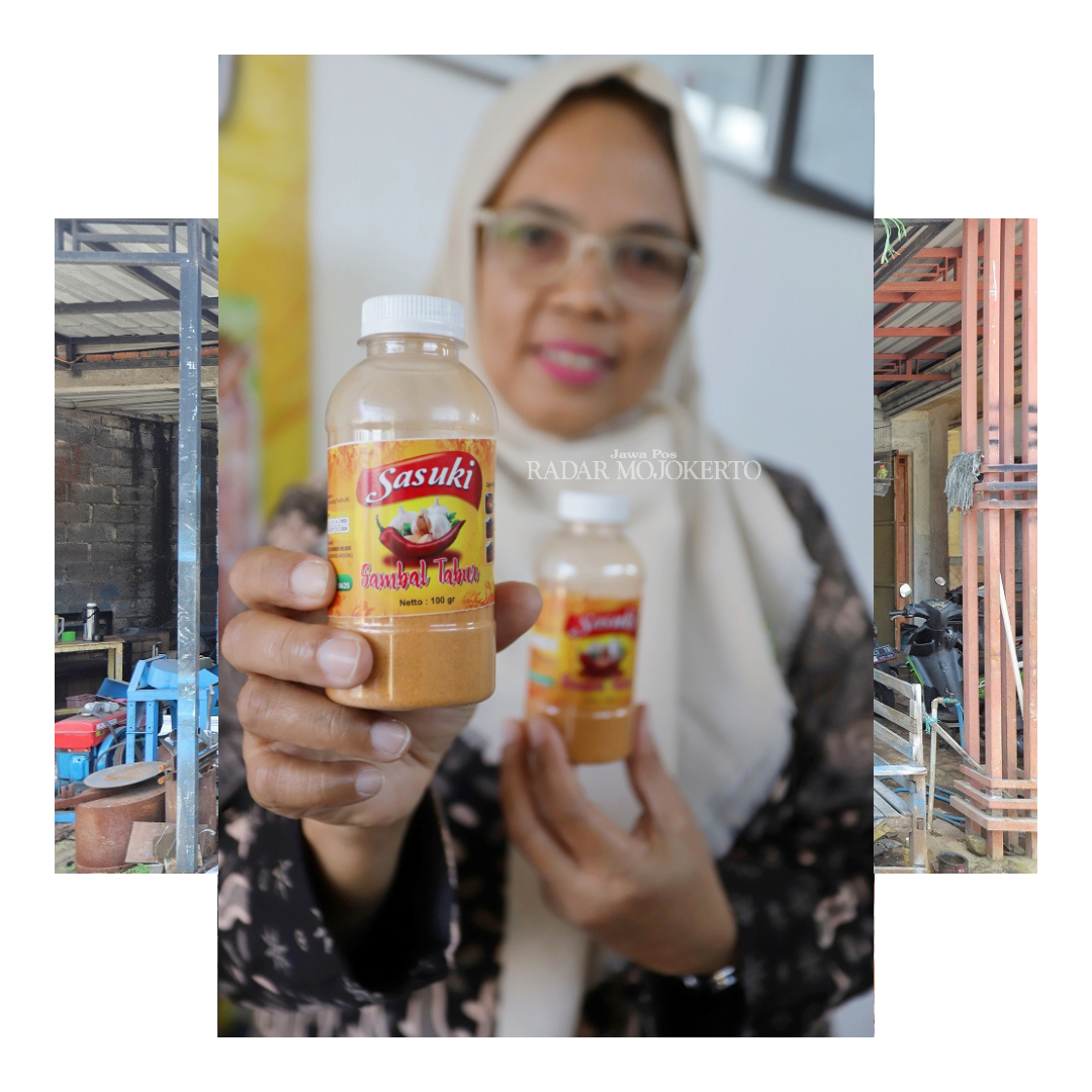 DIKEMBANGKAN: Berbagai produk turunan olahan cabai diproduksi Kelompok Tani Sumber Rejeki, Dusun Wotgaru, Desa Pucuk, Kecamatan Dawarblandong.