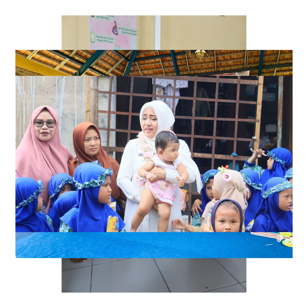 DEKAT: Bupati Mojokerto Ikfina Fahmawati bercengkrama dengan anak-anak di Puri.
