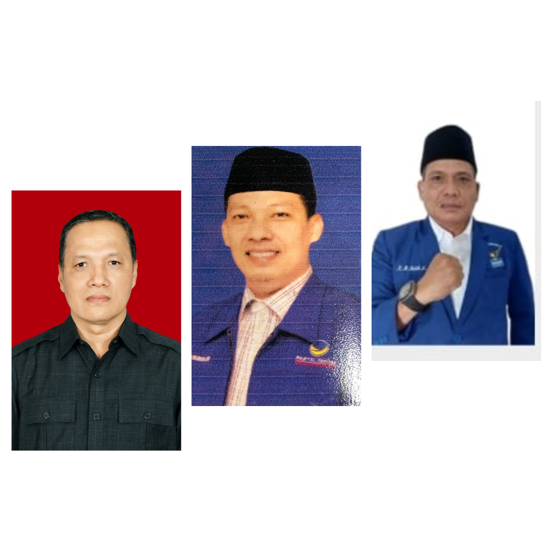 Dari kiri: Hidayat dari Gerindra, Suwandy Firdaus dari Nasdem, dan Mokhammad Soleh dari Demokrat. Ketiganya diprediksi lolos DPRD Provinsi Jatim.