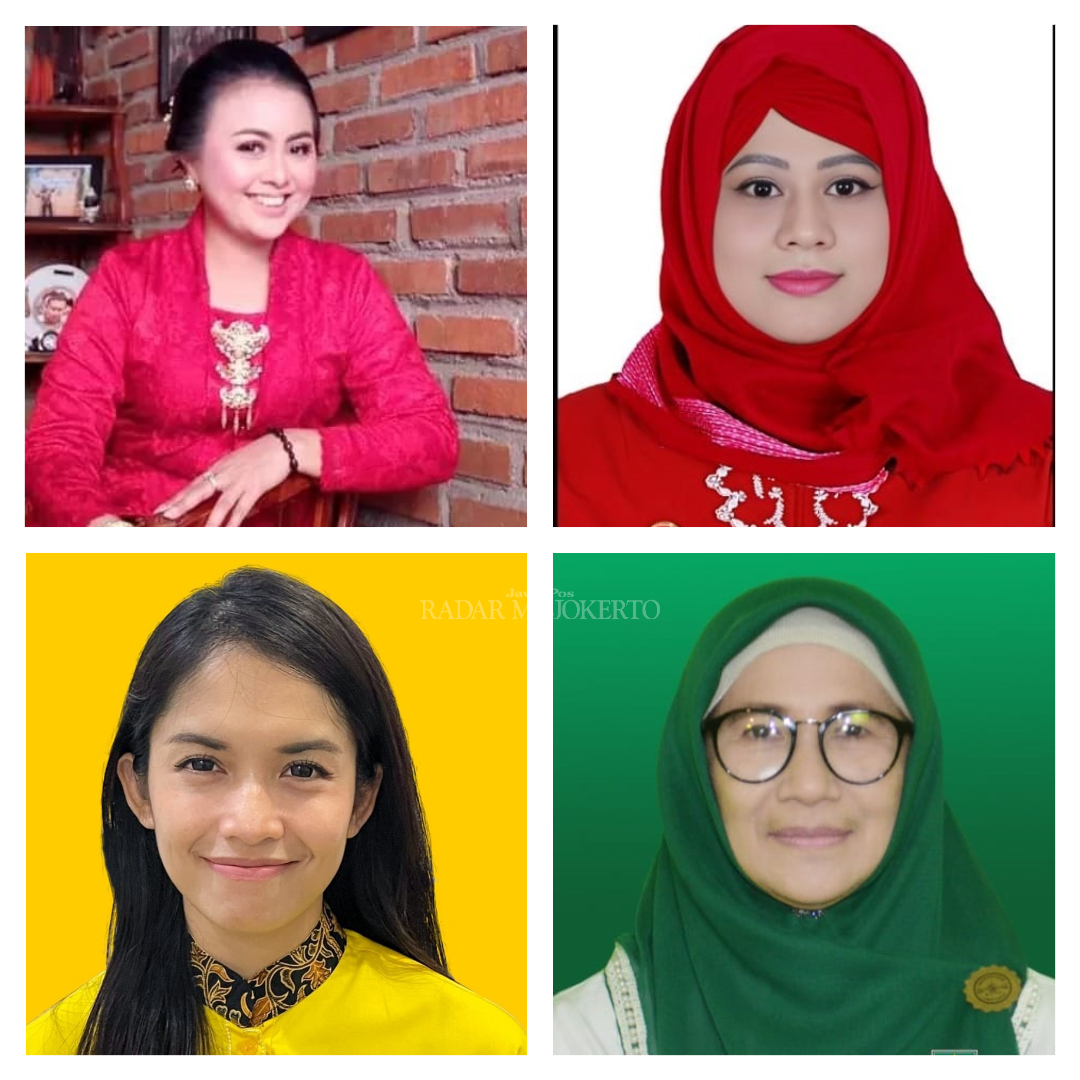 Dari kiri atas: Ery Purwanti (PDIP), Silvy Elia Rosa (PDIP). Dari kiri bawah: Ditha Roosita Ayu Lestari (Golkar), Enny Rahmawati (PKB).