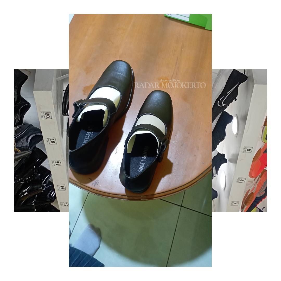 PRODUK LOKAL: Contoh sepatu bikinan Fahrul karya perajin lokal.