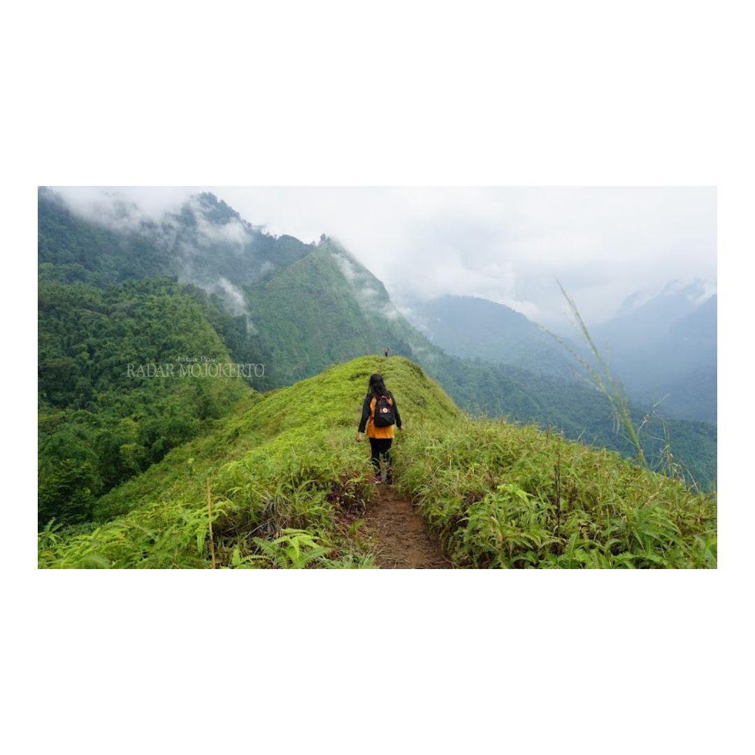 CANTIK: Bukit Watu Jengger yang diapit gugusan pegunungan menawarkan pengalaman mendaki yang seru.
