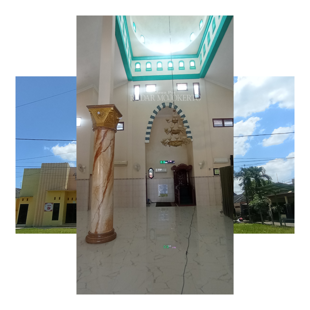 MEGAH: Masjid Baitul Muttaqin yang terletak di Jalan Merpati, Kecamatan Sooko, Kabupaten Mojokerto yang memiliki arsitektur bergaya klasik&ndash;modern, Selasa (19/3) siang.