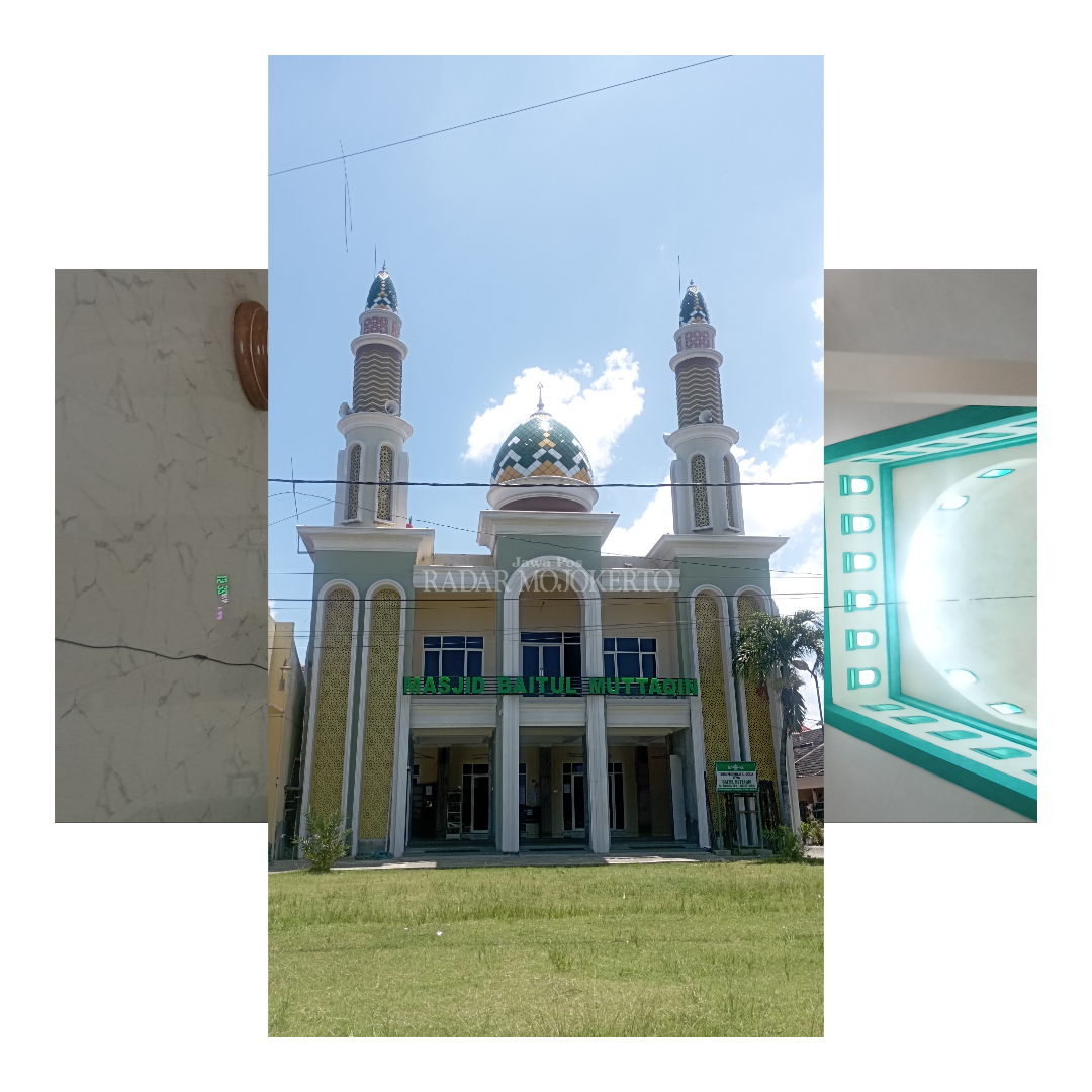 MEGAH: Masjid Baitul Muttaqin yang terletak di Jalan Merpati, Kecamatan Sooko, Kabupaten Mojokerto yang memiliki arsitektur bergaya klasik&ndash;modern, Selasa (19/3) siang.