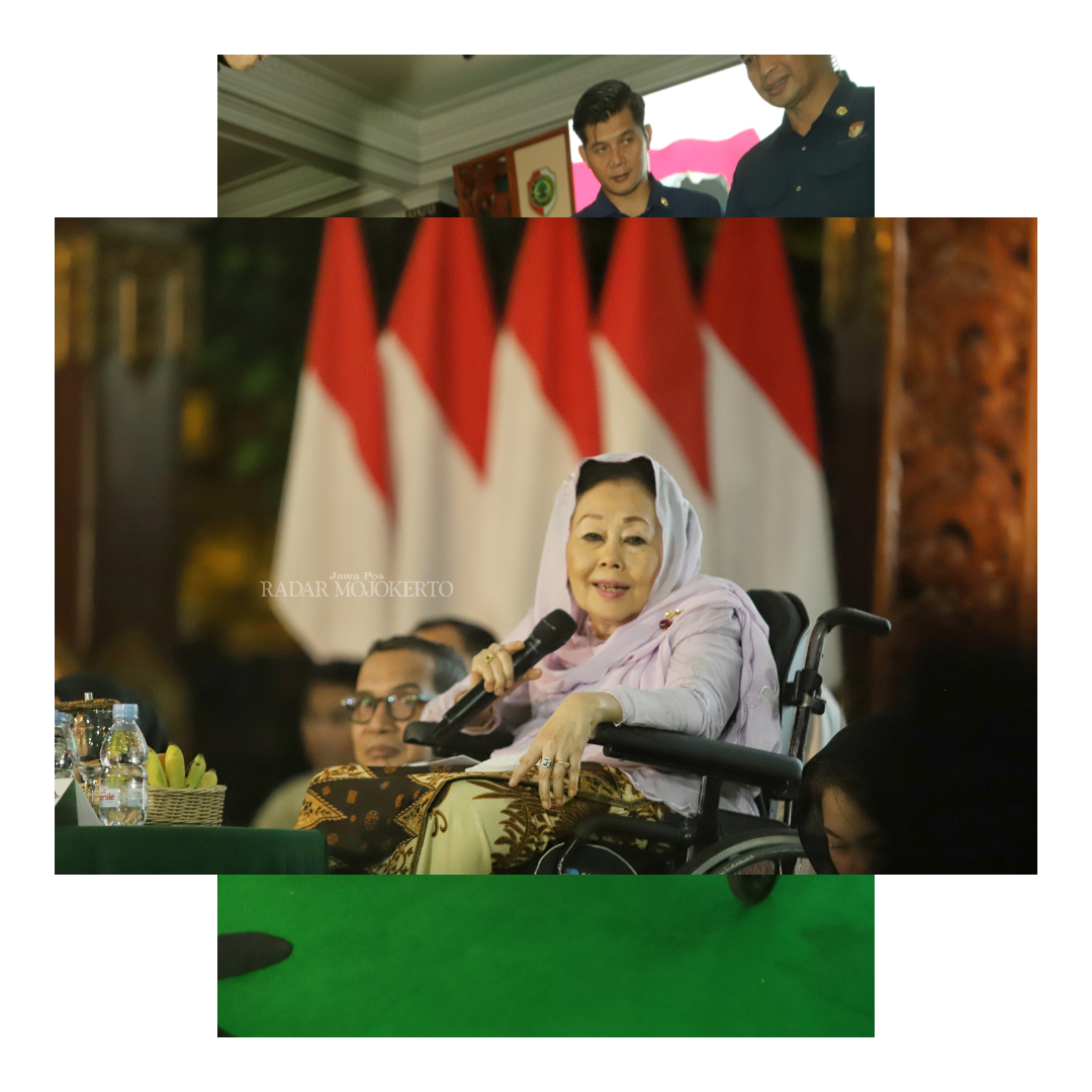 Ibu Sinta Nuriyah Abdurahman Wahid ketika acara sahur bersama di pendapa Graha Majatama Pemkab Mojoekerto, Minggu (31/3) dini hari.