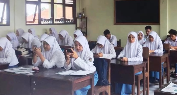 Siswa SMK sedang melakukan tryout. Foto: Sofan Kurniawan