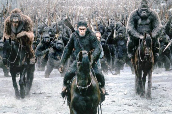 Salah satu sekuel dalam film Dawn of the Planet of the Apes 2017.
