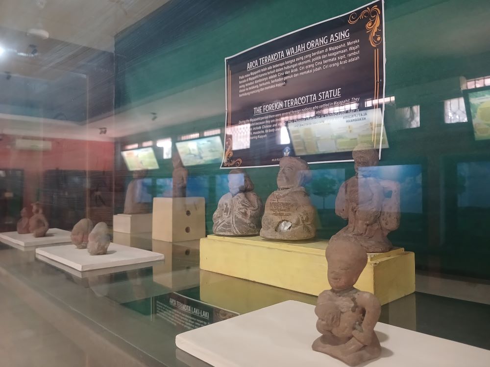 BENDA ARKEOLOGIS: Patung terakota alias berbahan tanah koleksi museum PIM BPK Wilayah XI, Trowulan, Kabupaten Mojokerto.