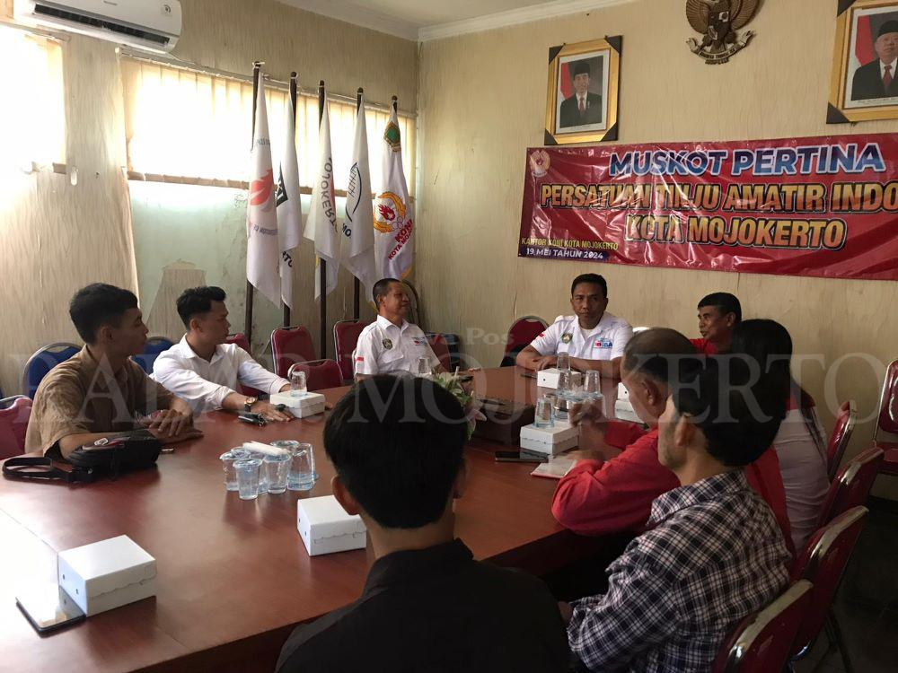 RESMI: Muskot Pertina Kota Mojokerto berlangsung di kantor Koni Kota Mojokerto, Minggu (19/5).