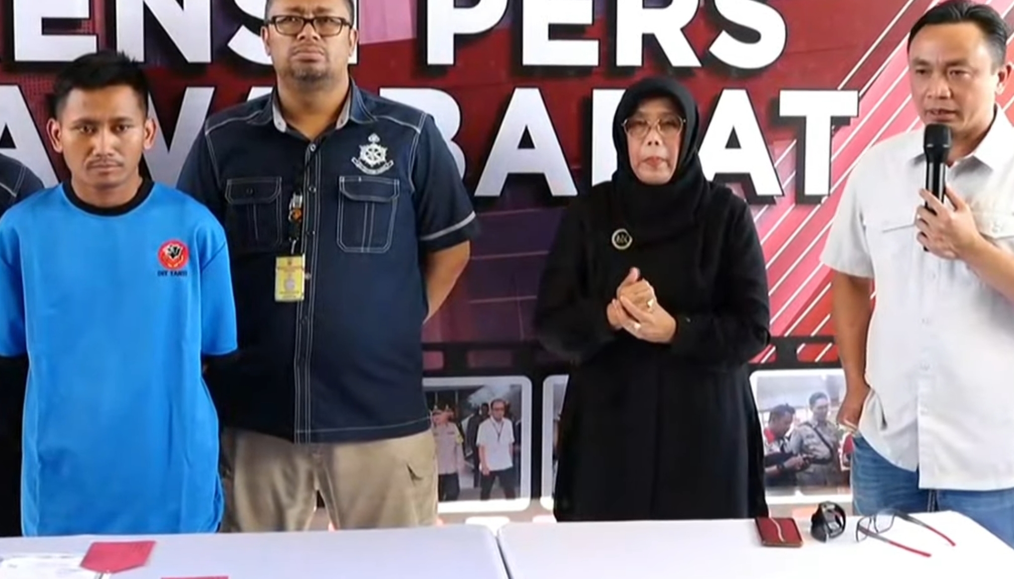 Satu DPO kasus Vina Cirebon,Pegi Setiawan dihadirkan saat konferensi pers, Minggu 26 Mei. Ft radarcirebon.com