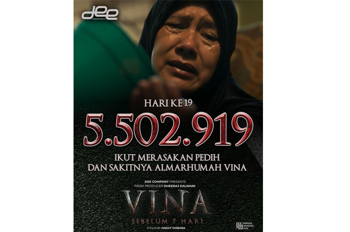MELONJAK: Film Vina Sebelum 7 Hari telah berhasil tembus 5 juta penonton hingga masuk ke dalam daftar film Indonesia terlaris. (foto. dok: Instagram dee company official)