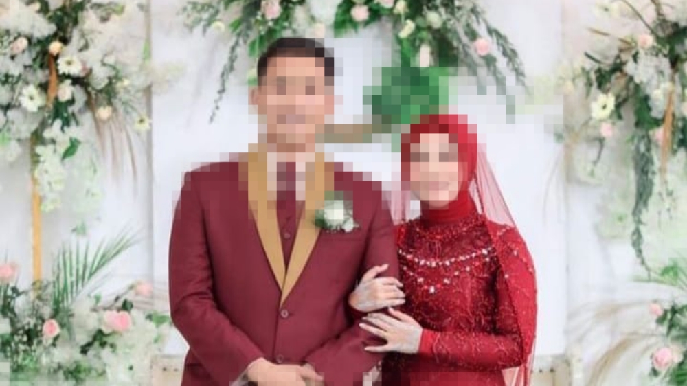 KORBAN DAN PELAKU: Pasutri Briptu RDW dan Briptu FN ketika melangsungkan pernikahan.