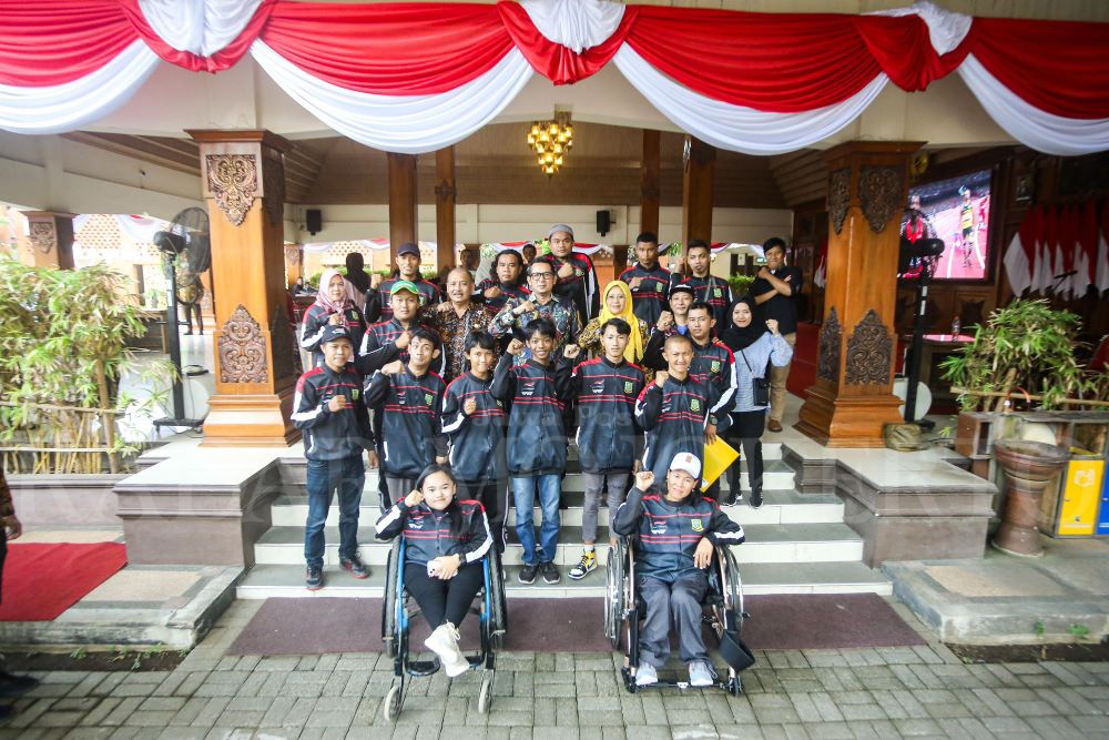 BERPRESTASI: Atlet disabilitas Kota Mojokerto tampil di ajang Peparprov Jatim II 2024 yang berlangsung di Unesa Lidah Wetan, Surabaya, 13-17 Juni lalu.