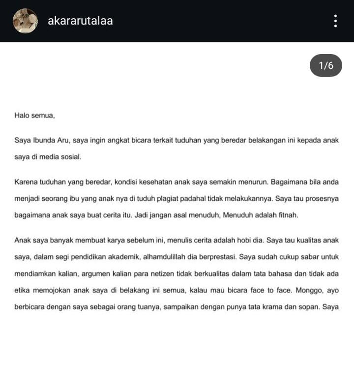 Klarifikasi ibu Aru (IG/akararutalaa)