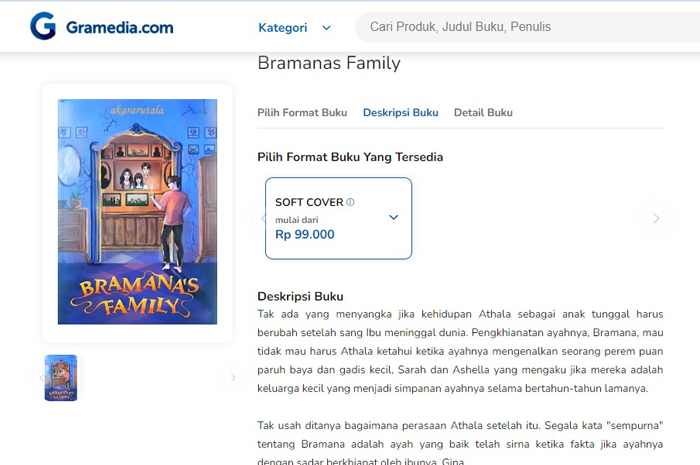 Tangkapan layar di situs resmi Gramedia.com sudah di-take down.