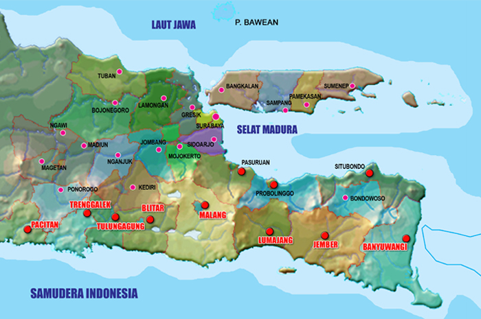 Wilayah pesisir pantai selatan Jawa Timur.