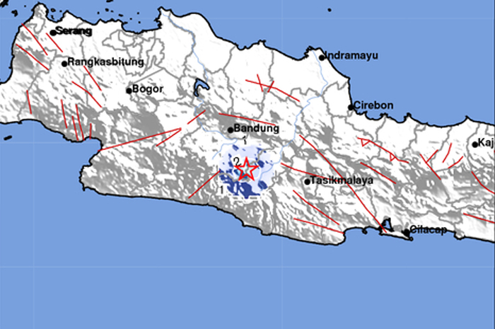 Telah terjadi 20 kali gempa bumi susulan di Bandung dan Garut. Sumber: dok. X BMKG @infoBMKG