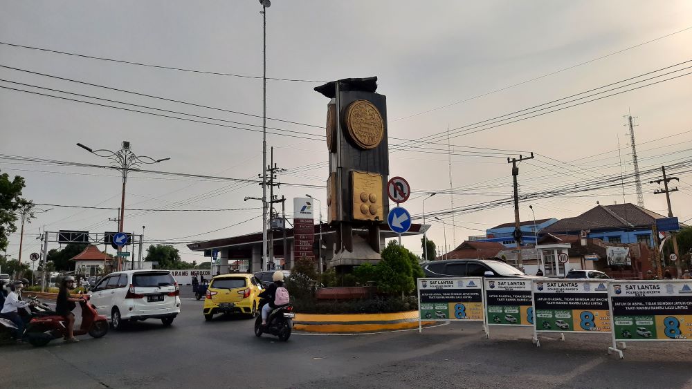 LANDMARK: Pemkot Mojokerto akan membangun ikon baru patung Mahapatih Gajah Mada di lokasi Tugu Adipura di Jalan Gajah Mada.