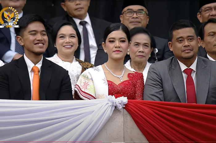 Keluarga Jokowi saat disorot kamera saat pelantikan Prabowo-Gibran. Peserta sidang meneriaki huuuuu