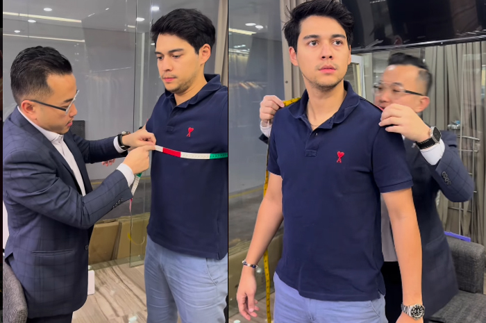 Unggahan dalam Instagram Stephen Wongso saat Maxime fitting baju.