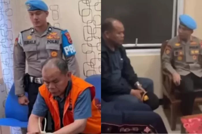 Kabag Ops Polres Solok Selatan menyerahkan AKP Dadang Iskandar saat menjalani pemeriksaan di Mapolda.&nbsp;