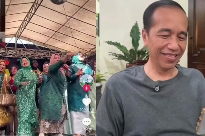 Reaction Jokowi saat melihat video mak-mak nyanyi@RadarSurabaya.