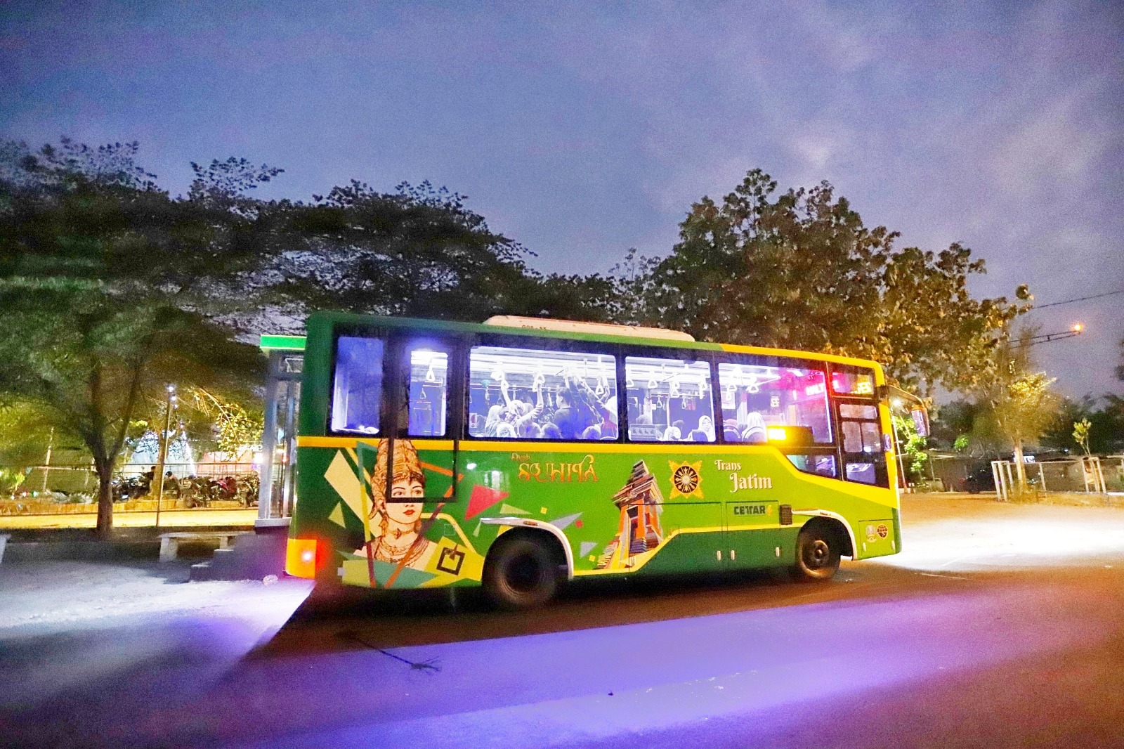 KEBIJAKAN OPERASIONAL: Sejumlah armada bus Trans Jatim koridor 3 trayek Terminal Kertajaya Mojokerto-Terminal Bunder Gresik dialihkan untuk memenuhi operasional Trans Jatim koridor 1 per 1 Januari.