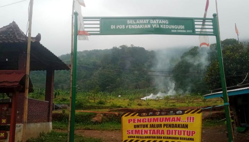 DAMPAK CUACA: Jalur pendakian Gunung Penanggungan via Kedungudi, Kecamatan Trawas, Kabupaten Mojokerto, ditutup sementara per 1 Februari imbas terjadinya cuaca ekstrem.