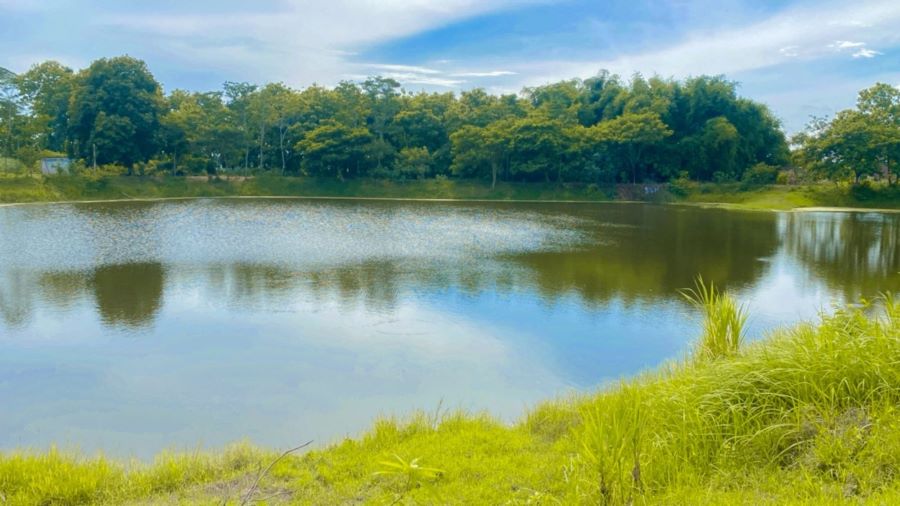 POTENSIAL: Indahnya panorama Waduk di Dusun Segawe Lor, Desa Mojowono, Kecamatan Kemlagi akan dimanfaatkan untuk pengembangan wisata air.