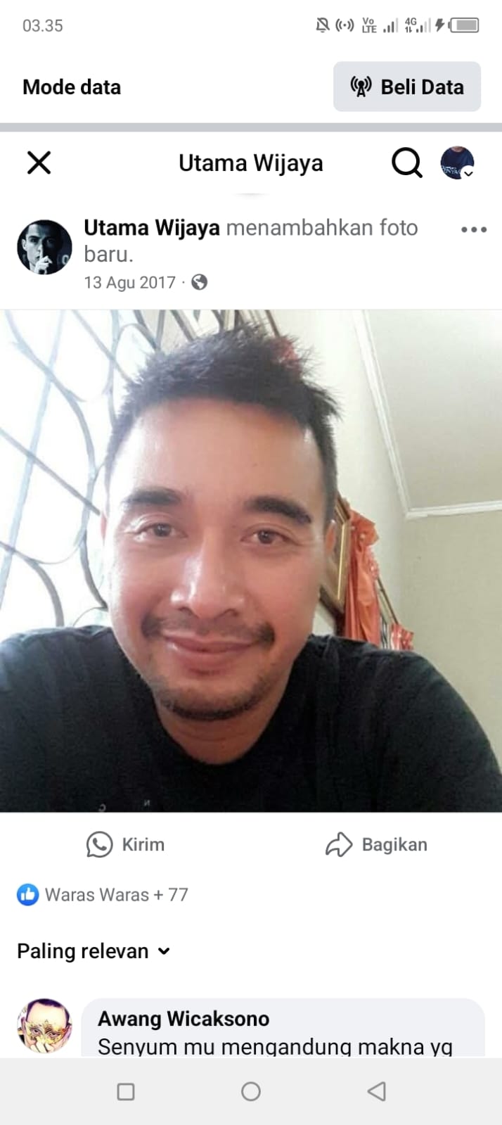 Utama Wijaya pada akun media sosialnya.