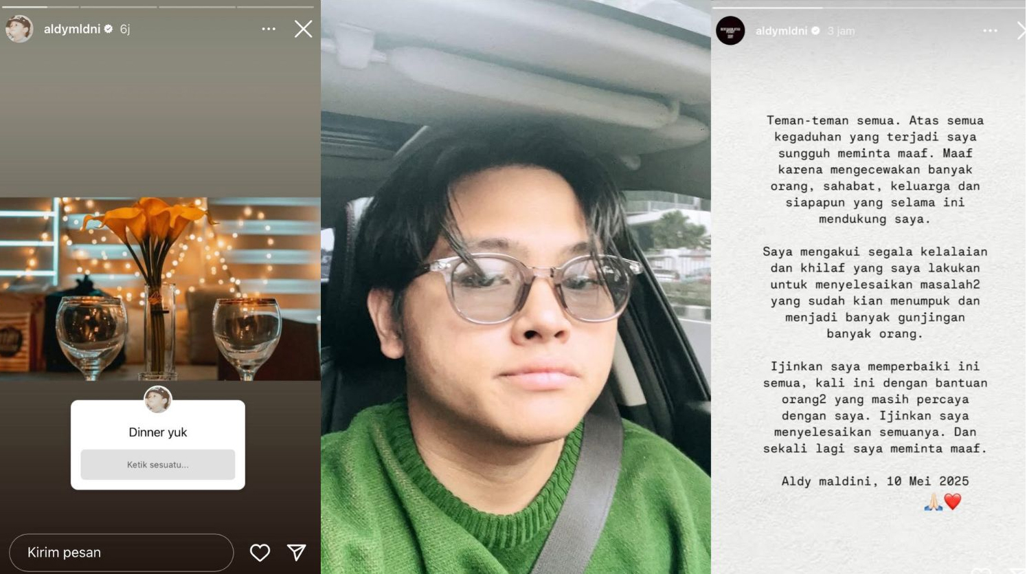 Unggahan Aldy Maldini Eks Coboy Junior dalam akun Instagramnya (Instagram.com / aldymldni)