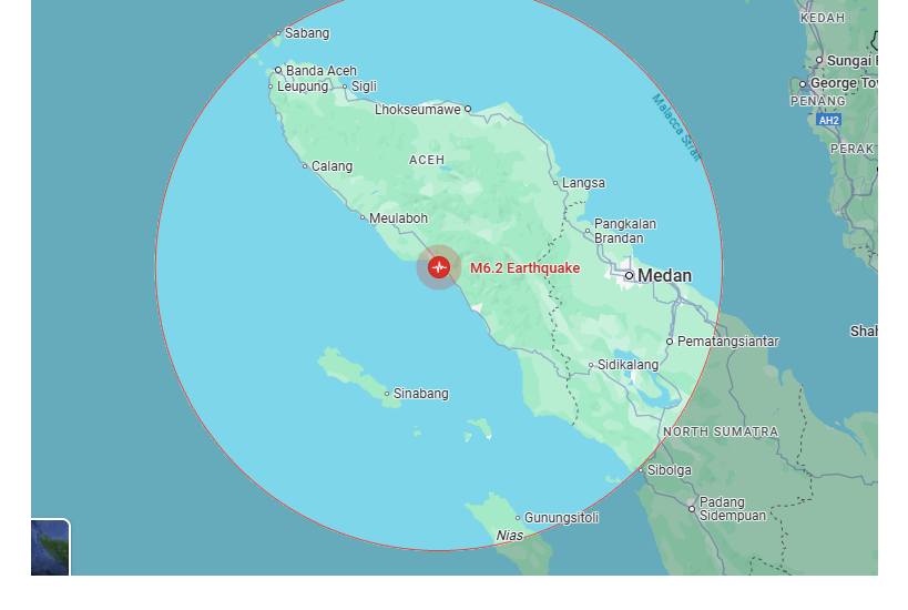 Pusat gempa Aceh dan Nias berada di laut, sumber: BMKG