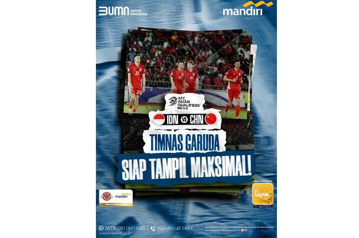 Resmi! PSSI Telah Kurangi Jumlah Tiket Timnas Indonesia vs China, Cek Harganya dan Jangan sampai Terlewat  (IG @bankmandiri)