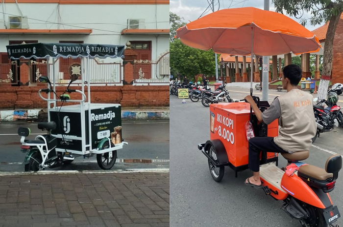 5 Rekomendasi Kopi Keliling Terenak di Mojokerto, Ngopi Praktis Dimana Saja! (Sumber: Instagram @remadja.id dan @ikikopi.keliling)