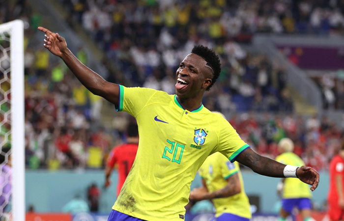 Vinicius Junior sukses mencetak gol tunggal di menit-menit awal babak pertama laga Kualifikasi Piala Dunia 2026 Zona Conmebol